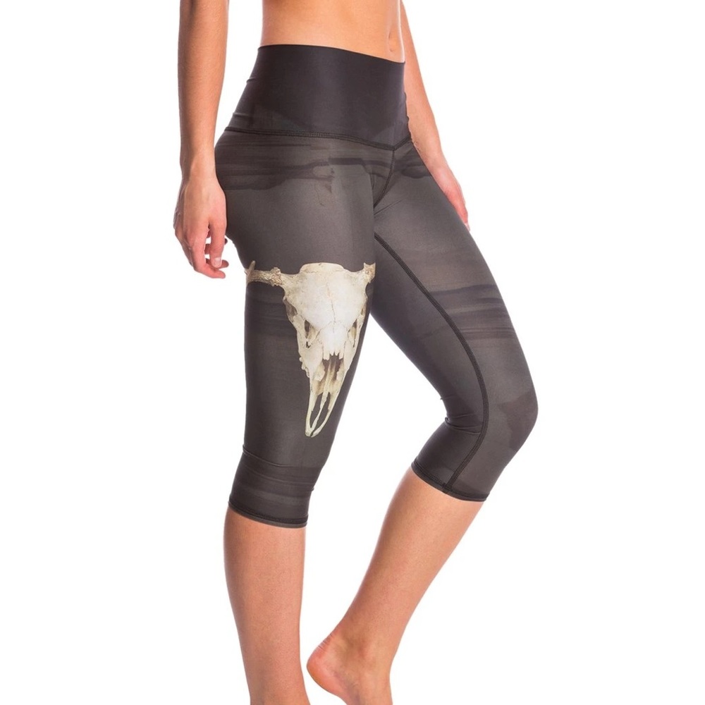 Teeki Deer Medicine Charcoal Yoga Capris